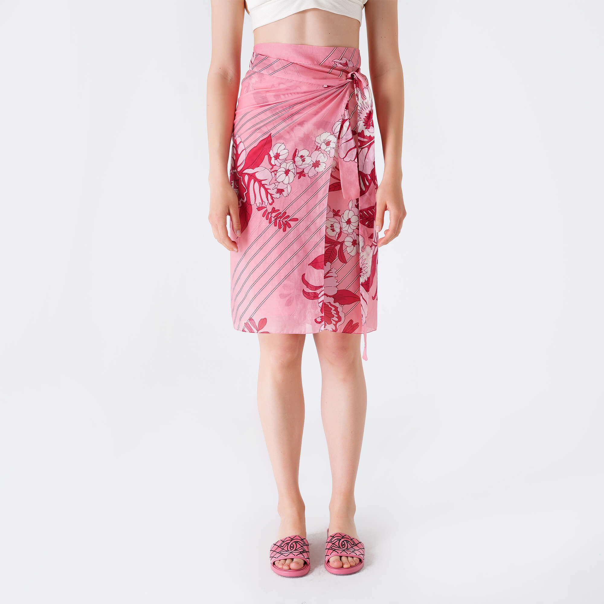 Etro - Pink & Red Flower Print Pareo